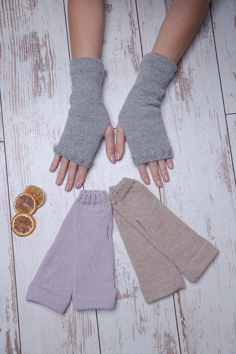 Megztos alpakų vilnos riešinės